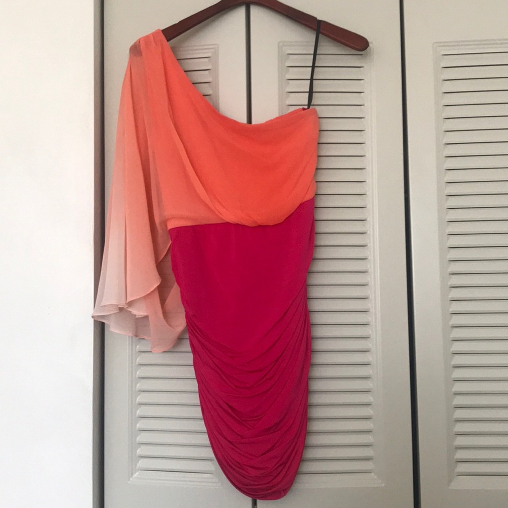 Bebe coral/pink cocktail dress